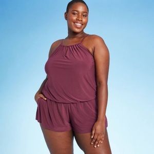 Swim | Womens High Neck Swim Romper 